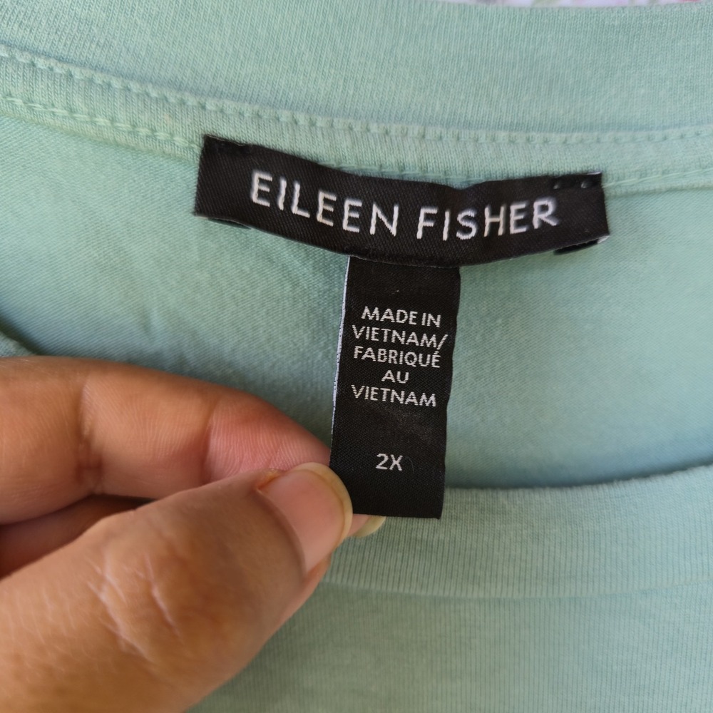 Eileen Fisher Dress 2X Plus Mint Green Tank Sleeveless Knit Minimalist Shift - Picture 2 of 6